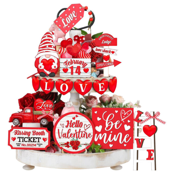Wooden Decorative Tray Ornament For Human Day Party - Image 3