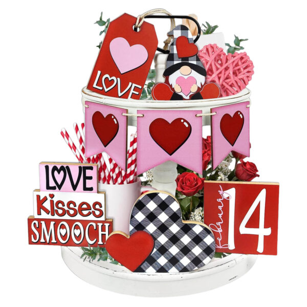 Wooden Decorative Tray Ornament For Human Day Party - Image 5