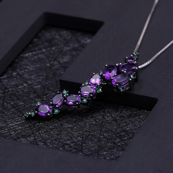 Inlaid with Exaggerated Amethyst Handmade Jewelry - Image 4