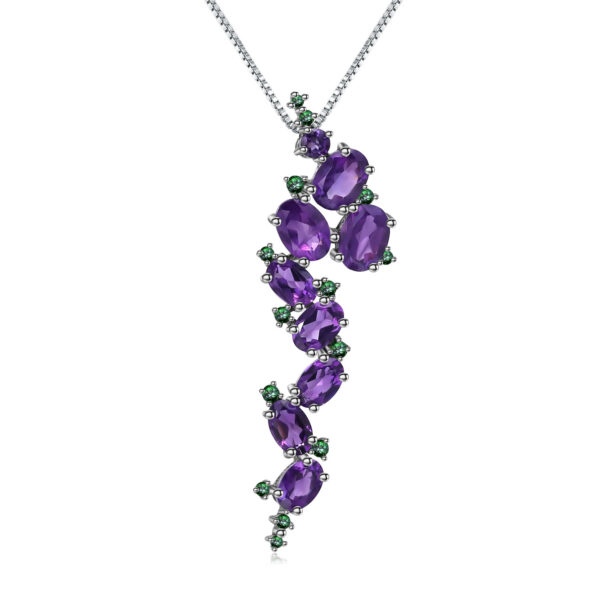 Inlaid with Exaggerated Amethyst Handmade Jewelry - Image 5