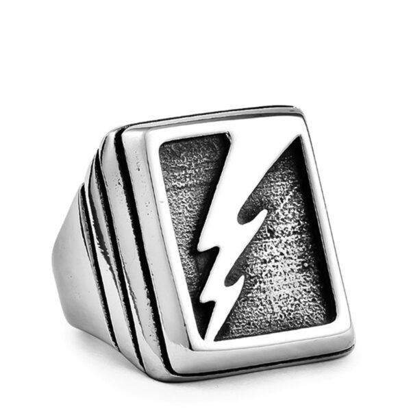 Personality Exaggerated Men's Lightning Ring Stainless Steel - Image 3