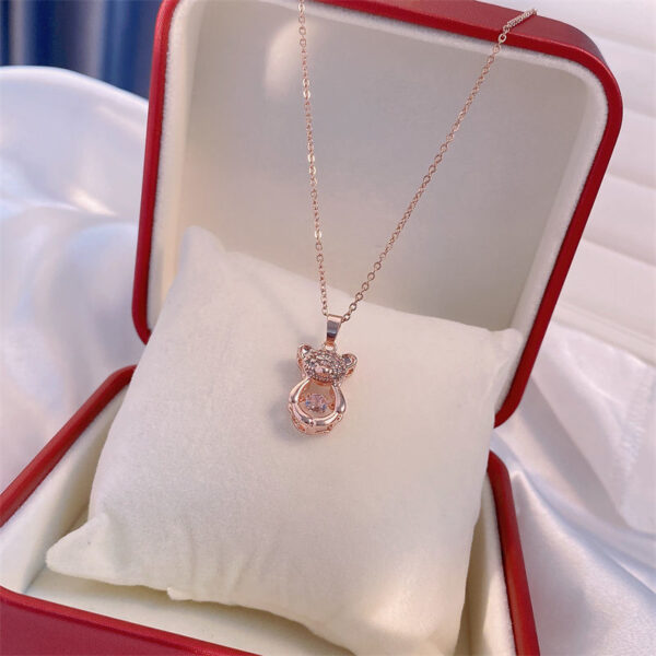 Valentines Day Gift Perfume Bottle Pendant Titanium Steel Necklace Korean Trend Zircon Luxury Female Necklace Charm Jewelry Gift Fashion Jewelry Woman - Image 4