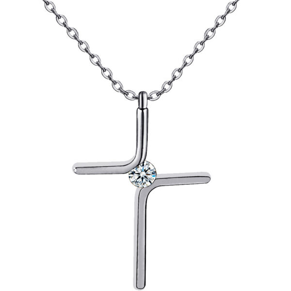 Cross Pendant New Simple Necklace Titanium Steel Plating - Image 2