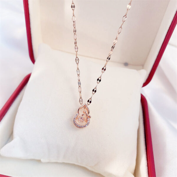 Valentines Day Gift Perfume Bottle Pendant Titanium Steel Necklace Korean Trend Zircon Luxury Female Necklace Charm Jewelry Gift Fashion Jewelry Woman - Image 6