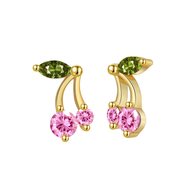 S925 Sterling Silver Cherry Pendant Earrings - Image 5