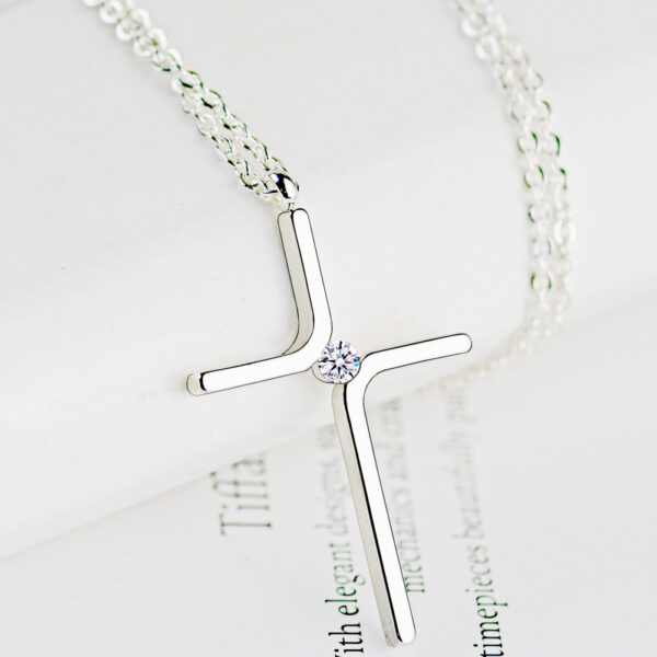 Cross Pendant New Simple Necklace Titanium Steel Plating - Image 6